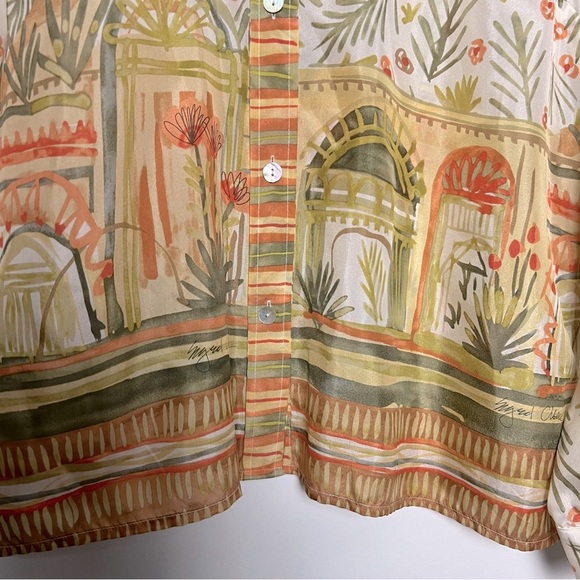 Sigrid Olsen Collection Novelty Floral Print Silk Button Up Shirt NEW - Picture 8 of 15